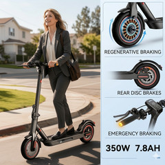 Adults Electric Scooter 30KM/H Foldable Scooter & Shock Absorption App Control