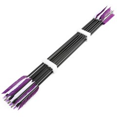 6/12pcs 30″ Carbon Arrows 4″ Flu Flu Feather SP500 Bow Hunt Archery Shoot Target
