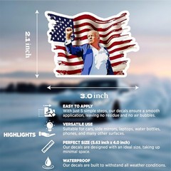 100Pcs Trump Stickers Patriotic US Flag Vinyl Decal Car Laptop Gas Waterproof