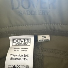 Dover Saddlery Tech Silicone Full Seat Breeches 24 R Olive Green Equestrian