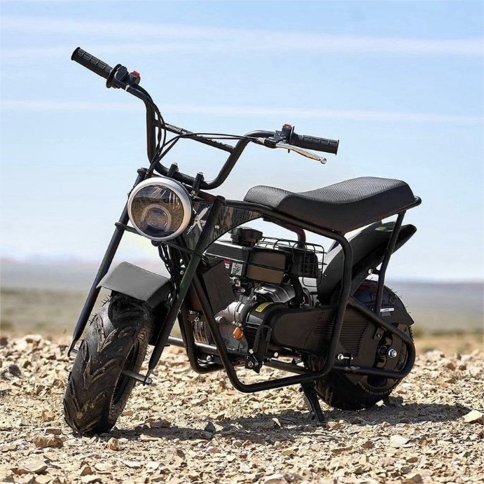 Gas-Powered Mini Bike Motor Scooter w/ Headlight Black/Red