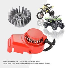 Alloy Pull Start Recoil Starter with Flywheel Replacement for 2 Stroke Red