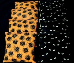 CATS & SPOOKY EYES Orange & Black 8 ACA Regulation Cornhole Halloween party bags