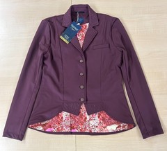 Ovation Elegance Dressage Show Coat Plum Burgundy Rhinestone Trim Size 8