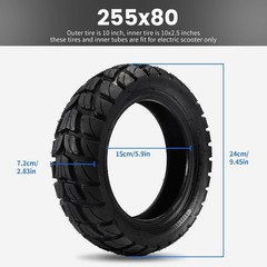 255×80 Scooter Tire Off Road,10in Electric Scooter Tire with Inner Tube Repla…