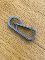 Titanium Carabiner Clip, EDC Keychain, Key Ring, Silver/Grey, 2.55in/65mm Length