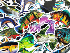 50 Fish Aquarium Ocean Stickers Fishing Decals Deep Sea Pack Set Lot