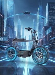 Foldable Electric Motorcycle for Daily Commute, Peak 1200W Electric Scooter with
