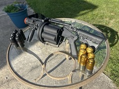 M32 ICS MGL Full Size Airsoft Revolver Grenade Launcher With 12 40mm Shells