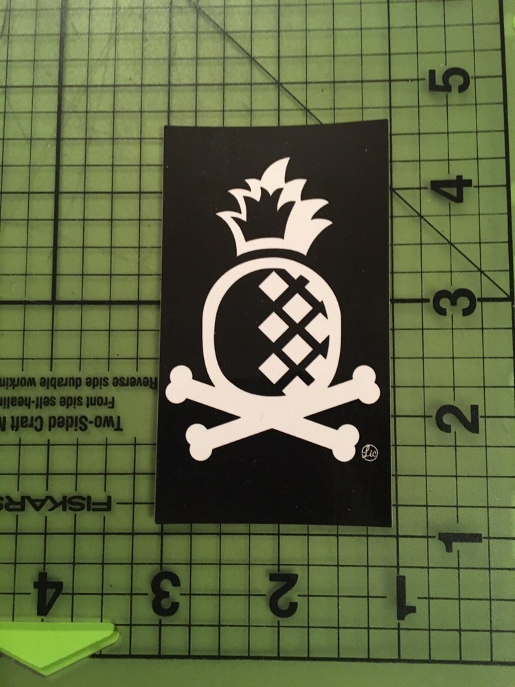 Pineapple Bones sticker, graphic logo collectible sticker, about 2” x 3.5”
