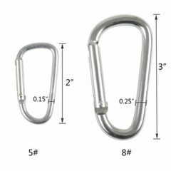 50/100x 2″/3″ Aluminum Carabiner D Shape Spring Clip Key Hook Keychain Buckle