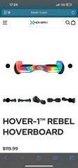 Hover-1 Rebel Hoverboard 7mph 6mi Range Bluetooth LED Lights Multicolor
