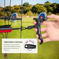 4Finger Archery Release Aid 360°Rotatable Thumb Trigger for Compound Bow Hunting