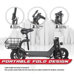 450W ELECTRIC SCOOTER FOLDING ADULT E-SCOOTER URBAN COMMUTER UL 2849 CERTIFIED