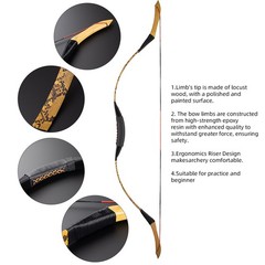 53″ Handmade Longbow, Left/Right Hand Recurve Bow, Traditional Laminated Hunting