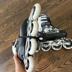 Kuxuan Youth Inline Skates Black White Camouflage Medium EU 32-36 Roller Shoes