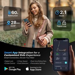 600W/367W Adult Electric Scooter 10″ Tires Long Range E-Scooter CityCommuter APP