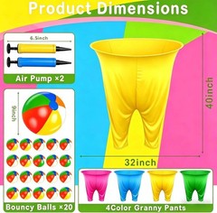 Giant Granny Pants Yard Game Set for Family Fun – Includes 2 Pants & 10 Balls