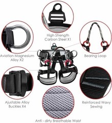 Climbing Belts, Thicken Professional Large Size Safety Seat Belts for Tree Climb