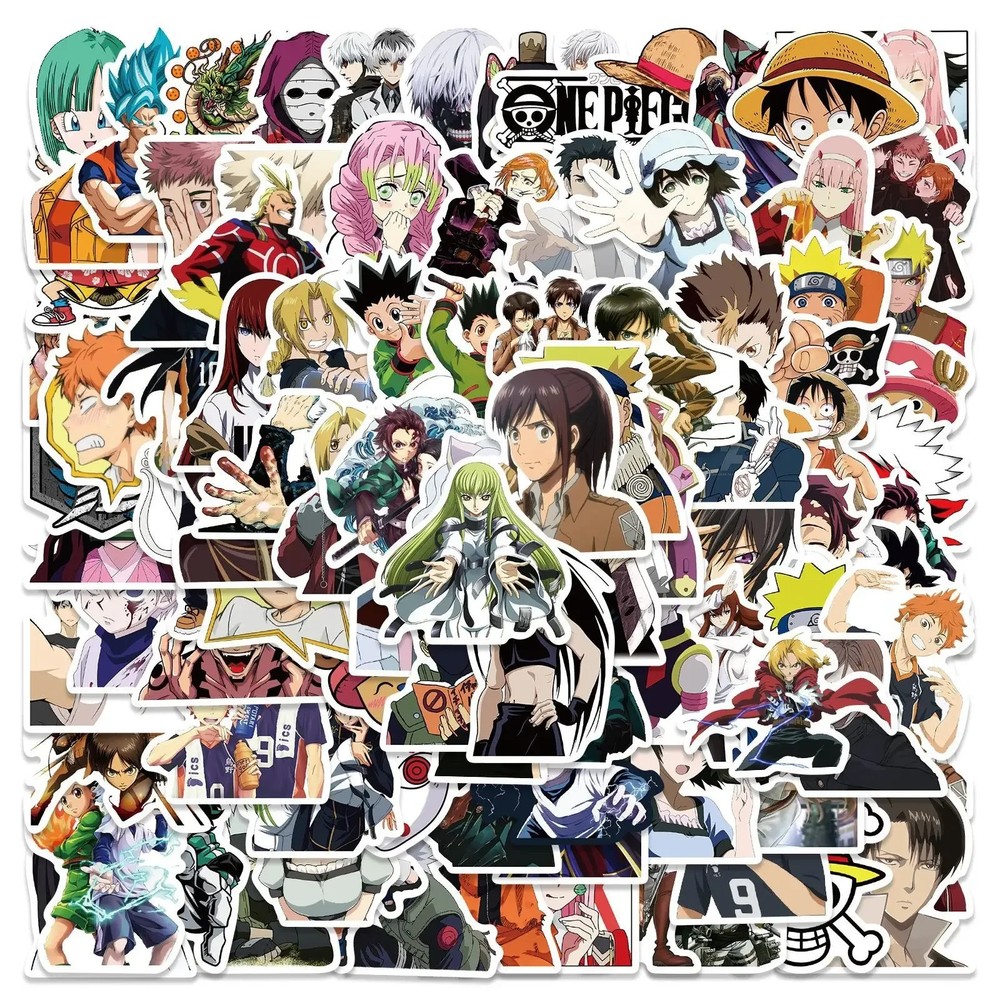 50/100/300PCS Anime Stickers Waterproof Vinyl Laptop Phone Guitar Decals Pack