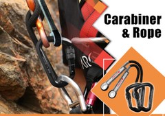 Heavy Duty Carabiner Lock & Prusik Cord Loop Rope fr Arborist Tree Rock Climbing