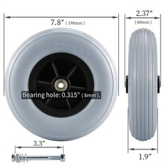 Pair of 8″ x 2″ (200×50) Caster Wheels for Electric/Power Wheelchair – 8 inch…