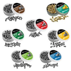 Harpex 6-Tin .22 Cal Airgun Pellets Kit – Lead, Pointed & Domed, Assorted Styles