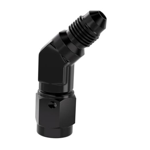 3AN Female to AN3 Male Flared Black Aluminium 45 Degree Swivel YZGM-3AN-45
