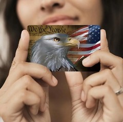 US Flag Bald Eagle WE THE PEOPLE Credit Debit Card SkinCoverSticker Chip 1PC