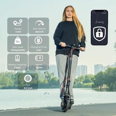 Foldable Electric Scooter for Kids Teens 250W Adjustable Height Lightweight Gift