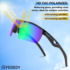 Feisedy Kids Teens Baseball Polarized Sunglasses Sports Tr90 Frame Boys Girls