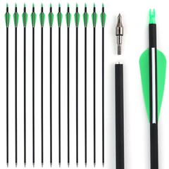 12Pack 30-inch SP500 Archery Carbon Arrows Hunting For Compound & Recurve Bow US