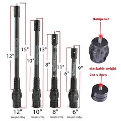 Archery Bow Stabilizer 10″&12″ Compound Bow Single Side V-bar Weights Kit
