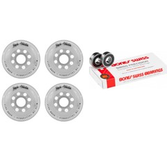 Labeda Inline Roller Hockey Skate Wheels Addiction White 76mm 4 Set Bones Swiss