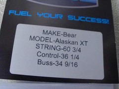 Gas Bowstrings Bear ALASKAN XT Strings , CONTROL, BUSS w/Speed Nocks Black