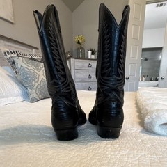 Dan Post Black Lizard Leather Upper Western Cowboy Boots Pointed Toe US Size 11