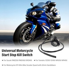 Universal Motorcycle Engine Start Stop Kill Switch with Black(Black Button)