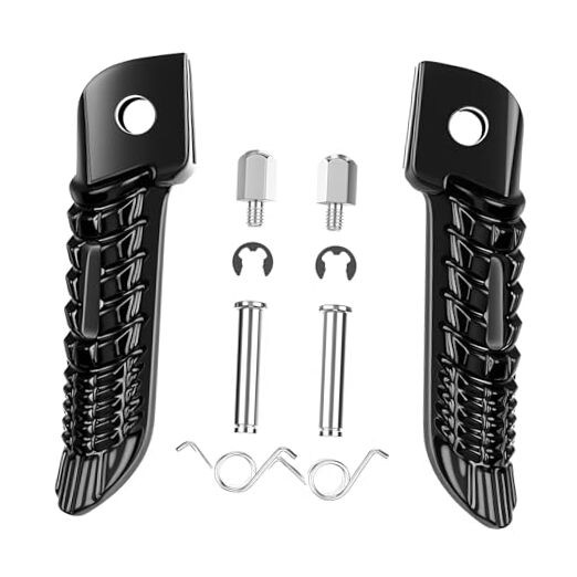 Motorcycle Black Front Foot Pegs Footrests Bracket Set for Suzuki Black#Front #4