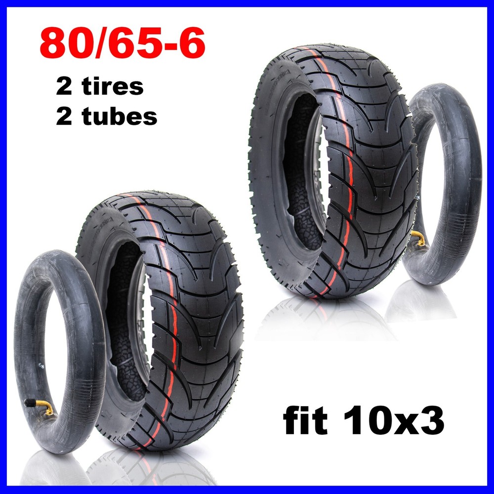 2 PCS 80/65-6 Tire & 2 InneTube 10×3 Varla Zero Vsett 10 Electric Scooter