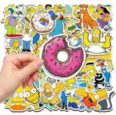 25 Piece Mix Lot 2” Simpsons Stickers Water Bottles, Waterproof Vinyl
