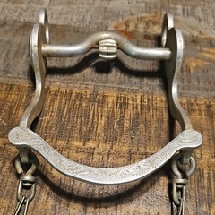 RENALDE 5 Inch Mouth Cricket Roller Horse Bit With Slobber Chains
