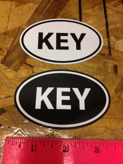 KEY (Keystone) Ski Snowboard sticker decals Black and White – 2 for 1