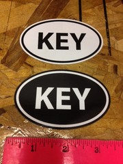 KEY (Keystone) Ski Snowboard sticker decals Black and White – 2 for 1