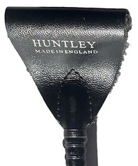 HUNTLEY BLACK LEATHER EQUESTRIAN JUMP BAT RIDING CROP MADE IN ENGLAND 18 INCHES