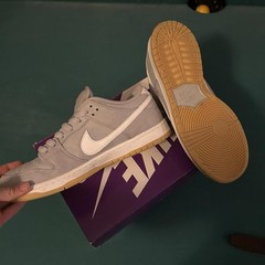Nike SB Dunk Low Pro ISO Gray/White Gum Skateboarding Shoes Men’s US 11.5