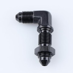-3 AN Male Flare 90 Degree Bulkhead Fitting Adapter Aluminum 3AN Black 90