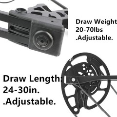 Compound Bow Set 20-70lbs Adjustable Arrows Archery Outdoor Shooting RH LH