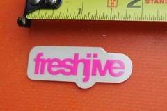 FRESH JIVE Clothing Small Clear Pink Original 90’s Vintage Surf Skate STICKER