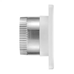 4 In. White Plastic Fresh Air Intake Vent with Mini Louvers, Removable Screen, a