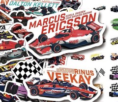 25Pcs Random F1 Racing Car Sport Cars Cartoon Waterproof Stickers
